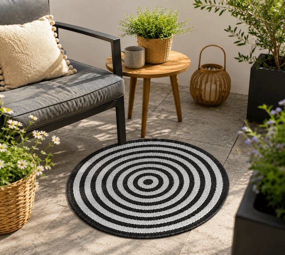 Round Outdoor Rug Patio Mat